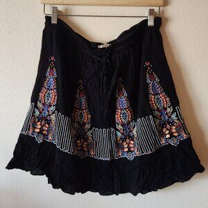 Anthropologie Floreat Beaded Embroidered Mini Skirt